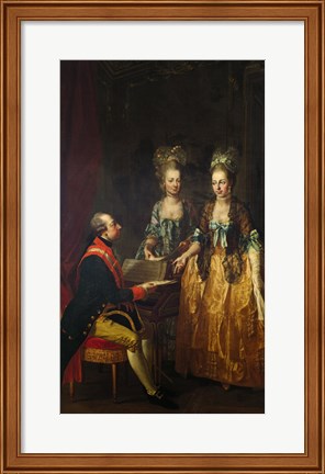 Framed Portrait of Emperor Joseph II at the Piano with His Sisters Maria Anna and Maria Elisabeth Print