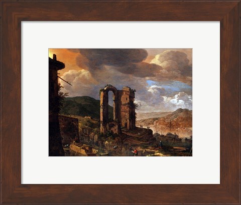 Framed Landscape with Roman Ruin Print