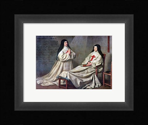 Framed Mother Catherine-Agnes Arnault and Sister Catherine de Sainte Suzanne de Champaigne Print