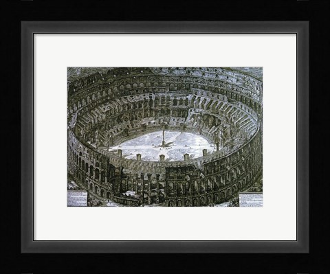 Framed Interior of the Colosseum with niches for the Via Crucis Print