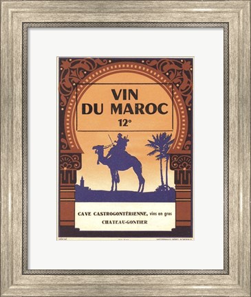 Framed Morocco&#39;s Wine Label Print