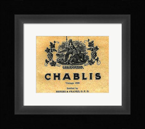 Framed Chablis Wine Label Print
