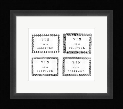 Framed Labels of Chateauneuf du Pape Print