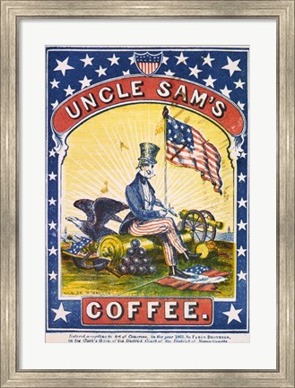 Framed Uncle Sam&#39;s Coffee Print