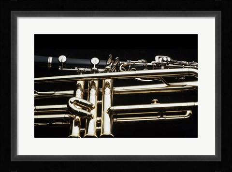 Framed Close - up of a Clarinet and a Trumpet Print