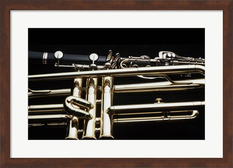 Framed Close - up of a Clarinet and a Trumpet Print