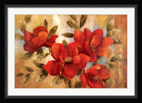 Framed Jardin Rouge II Print