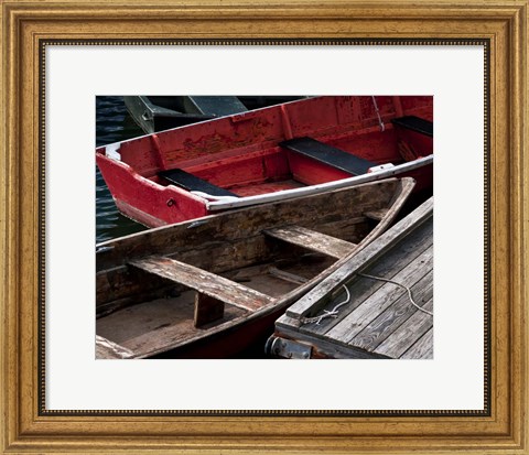 Framed Wooden Rowboats X Print