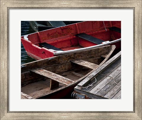 Framed Wooden Rowboats X Print