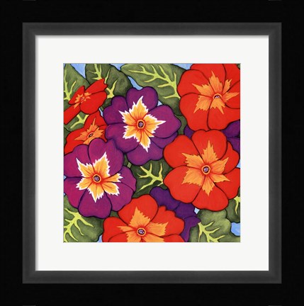 Framed Flower Fiesta I Print