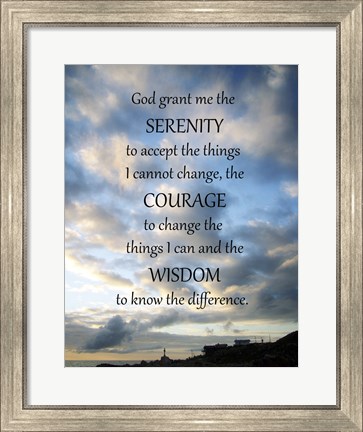 Framed Serenity Prayer - skies Print