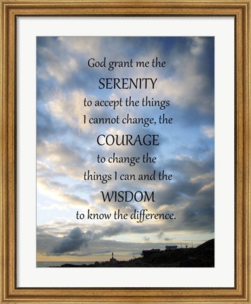 Framed Serenity Prayer - skies Print