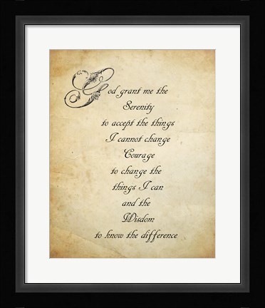Framed Serenity Prayer - quote Print