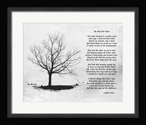 Framed Robert Frost The Road Not Taken Print