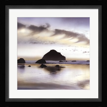 Framed Twilight On The Coastline Print