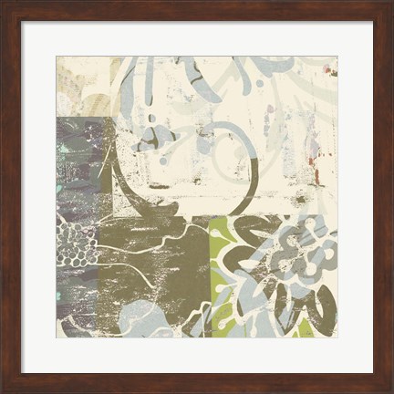 Framed Floral Swhirls II Print