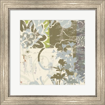 Framed Floral Swhirls IV Print