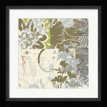Framed Floral Swhirls IV Print