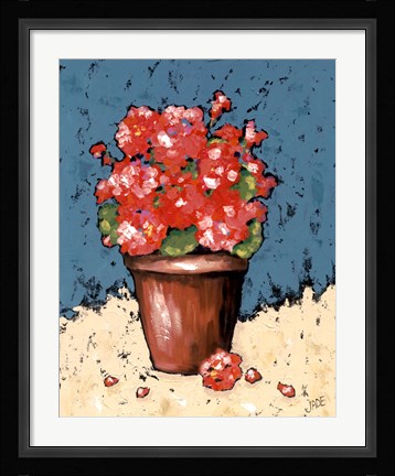 Framed Bright Geraniums Print