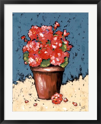 Framed Bright Geraniums Print