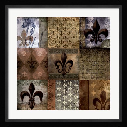 Framed Fleur-de-Lis 9-Patch Print
