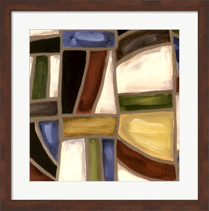 Framed Stained Glass Abstreaction I Print