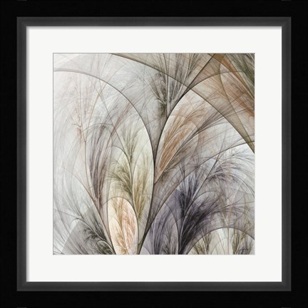Framed Fractal Grass V Print