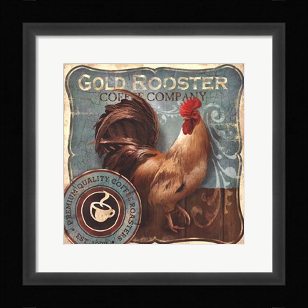 Framed Gold Rooster Print