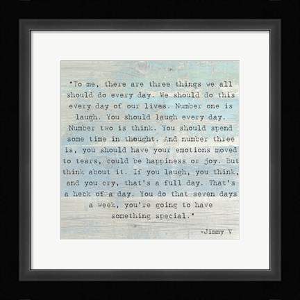 Framed Three Things, Jimmy V Quote Print