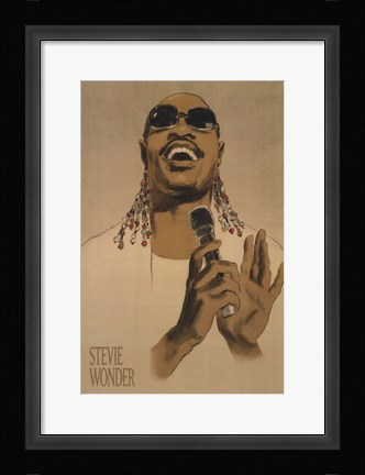 Framed Stevie Wonder Print
