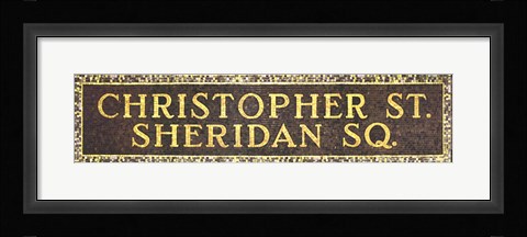 Framed Christopher Street &amp; Sheridan Square Subway Sign Print