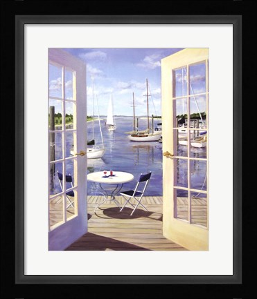 Framed Table on the Harbor Print