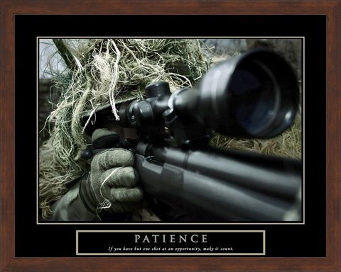 Framed Patience - Military Man Print