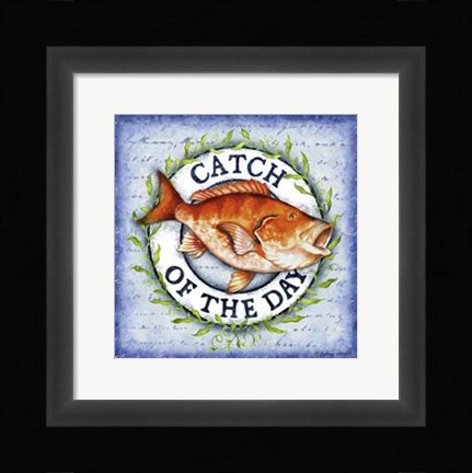 Framed Seafood Sign II Print