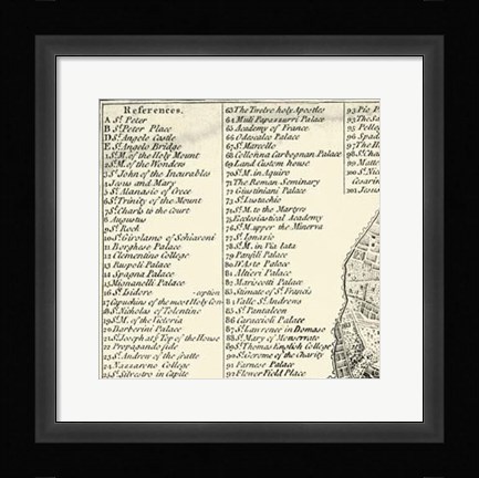 Framed City of Rome Grid I Print