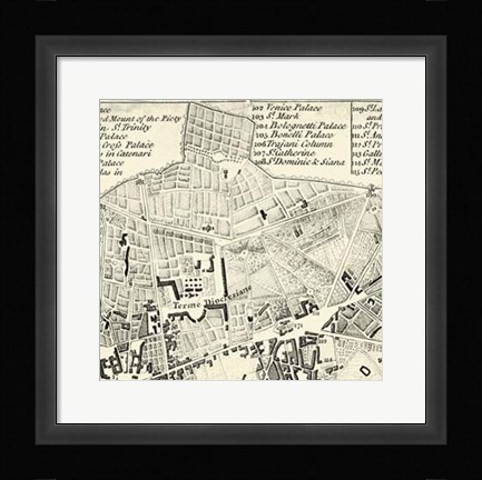 Framed City of Rome Grid II Print