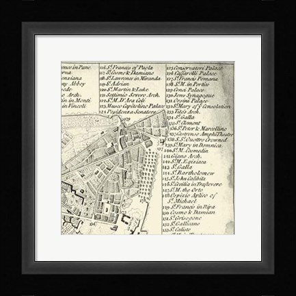 Framed City of Rome Grid III Print