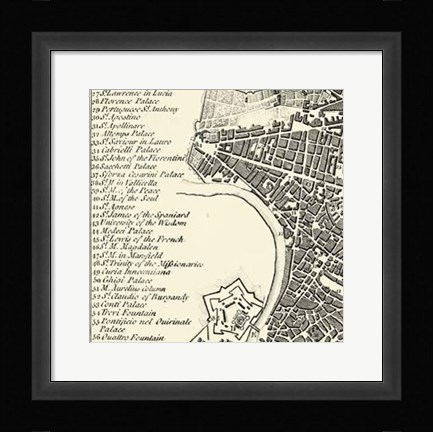Framed City of Rome Grid IV Print
