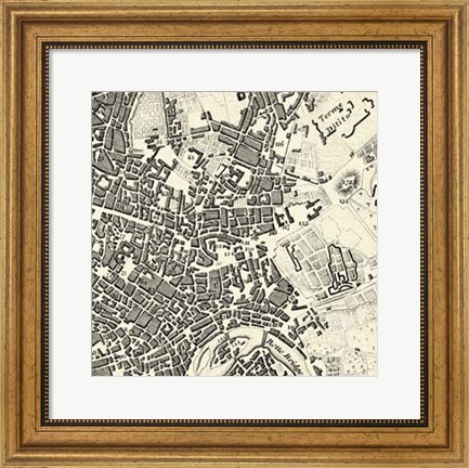 Framed City of Rome Grid V Print