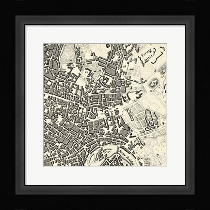 Framed City of Rome Grid V Print
