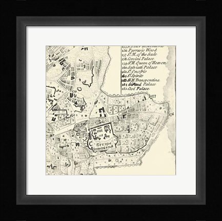Framed City of Rome Grid VI Print