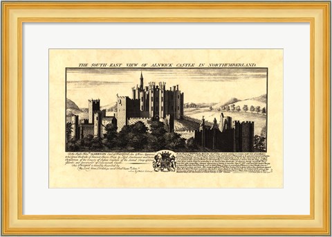 Framed Vintage Alnwick Castle Print