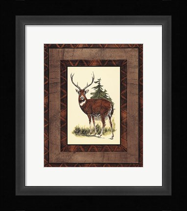 Framed Rustic Deer Print