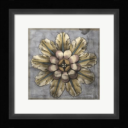 Framed Rosette &amp; Damask II Print