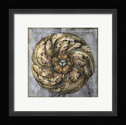Framed Rosette &amp; Damask III Print