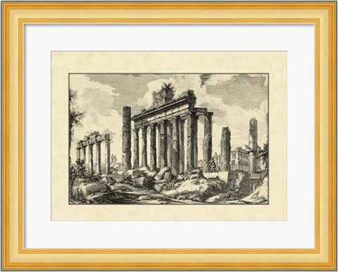 Framed Vintage Roman Ruins I Print