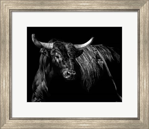 Framed Brindle Rodeo Bull Print