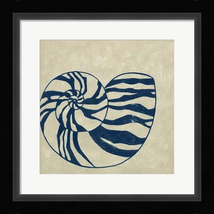 Framed Indigo Shell II Print