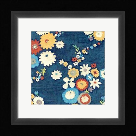 Framed Indigo Garden I Print