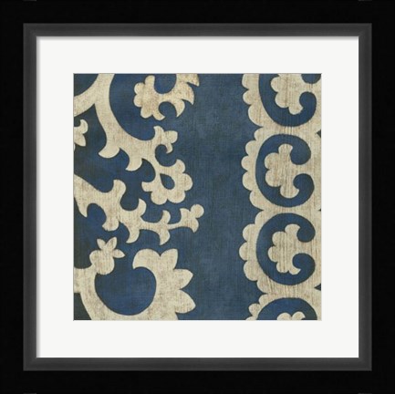 Framed Indigo Suzani I Print